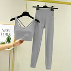 TRY TO BN Yoga Set 2 Piece Sport Bra High Waist Leggings Women's Tracksuit Fitness Tummy Control Squat Proof Workout Gym Clothes - Matrix-studios.com