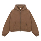 ZODF Trendy 2025 Winter Man Solid Fleece Boxy Hoodies Unisex 350gsm Double Head Zipper Hooded Sweatshirts Coat HY1122 - Matrix Studios