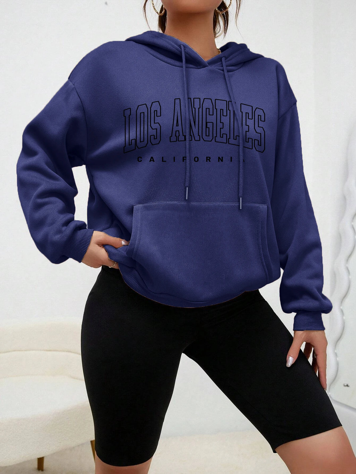 Los Angeles Art Letter Design Women Hoodies American Style Casual Hoody Autumn Hip Hop Female Hoodie Casual Fleece Clothing - Matrix Studios