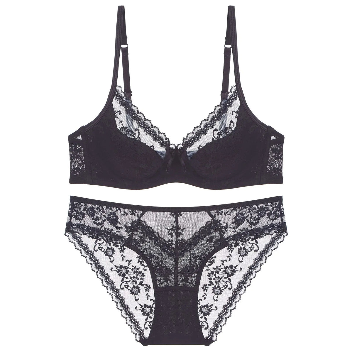Summer Sexy Lace Embroidery Women Lingerie Set French Thin Cup Push Up Bra Comfort Breathable Underwear Ladies Bra Briefs Set - Matrix-studios.com