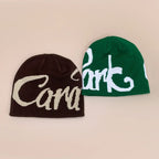 Color Block Letter Wool Knitted Hats Autumn and Winter New Warm Personal Versatile Street Fashion Hip Hop American Style Beanies