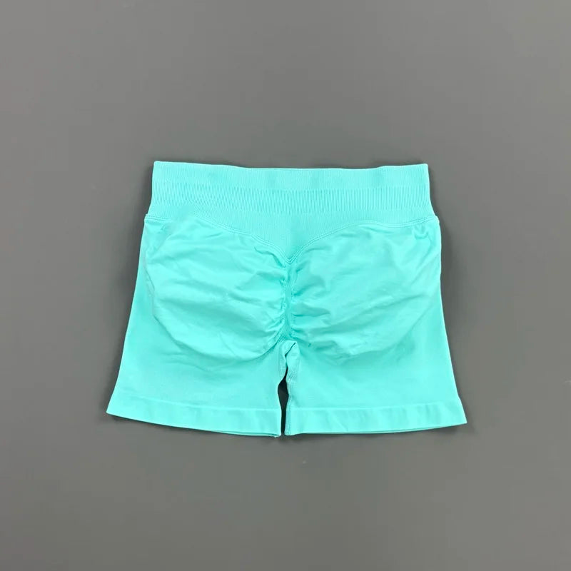 HISTELLO Gym Shorts 4.5" Women Fitness Sports Biker Shorts Low Waist Running Pants Workout Scrunch Butt Yoga Seamless Leggings - Matrix-studios.com