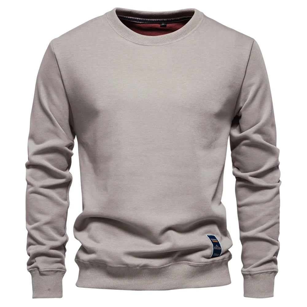AIOPESON Cotton-blend Mens Crew Neck Solid Color Sweatshirts Pullover Casual Sport Sweatshirt for Men - Matrix Studios