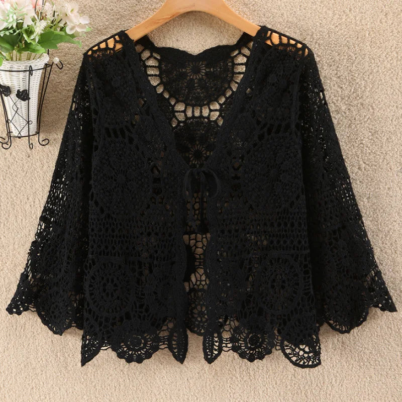 New 2026 Fashion Spring Summer Knitted Cardigan Women Sunscreen  Shawls Tops Female Loose Casual All-match Ladies Coat - Matrix Studios