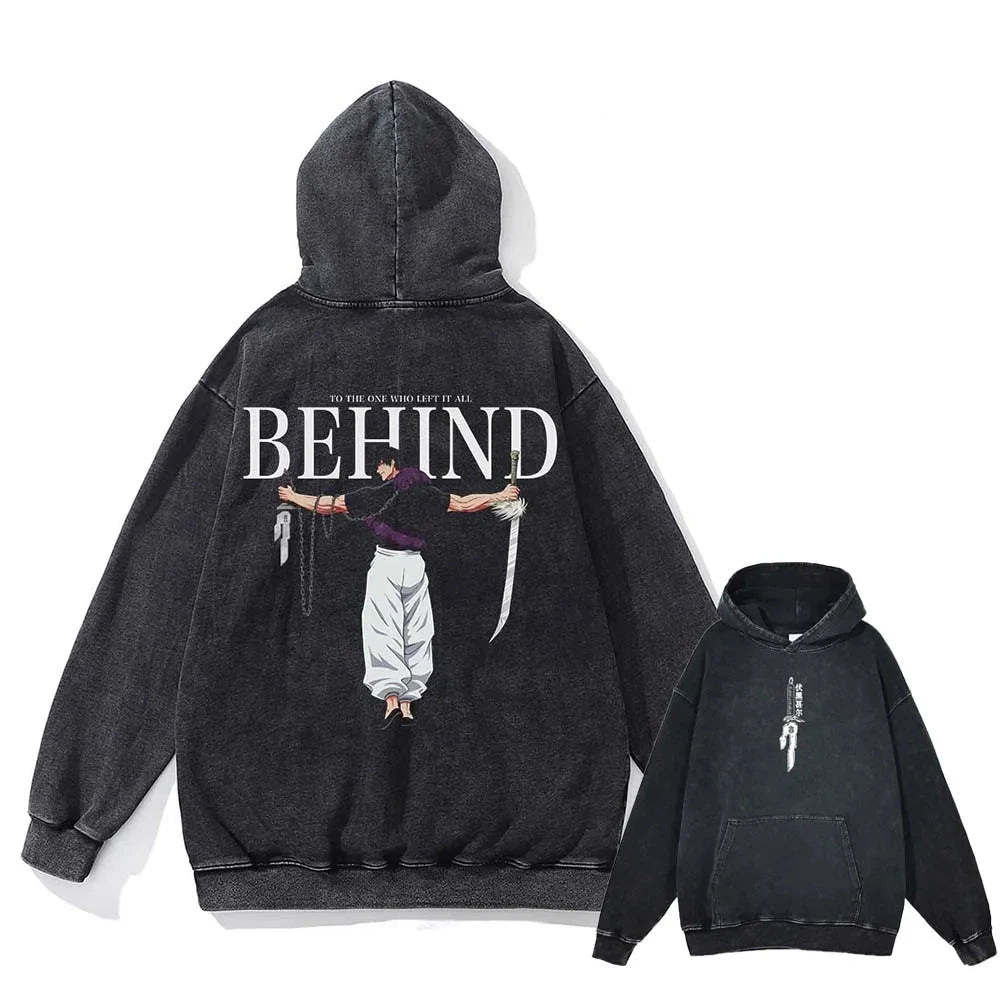 Japanese Anime Jujutsu Kaisen Print Hooded Pullover Men Hip Hop Sweatshirt Vintage Hoodie Harajuku Cotton Sweatshirts - Matrix Studios