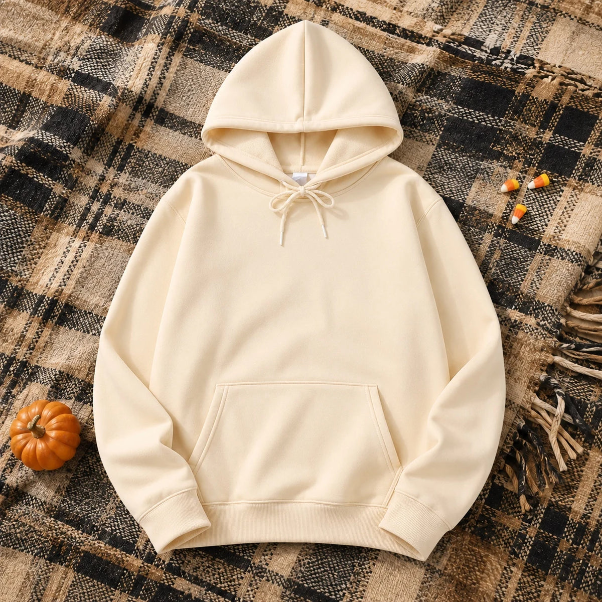 2025 White Hoodies Men Women Autumn Long Sleeve Pullover Tops Casual Pocket Hoodies Unisex Outer Loose Sport Wear - Matrix Studios