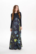 AS AW25 elegance slip satin dress + knitting cross top +mockneck woman clothing set adjustable maxi floor length - Matrix-studios.com