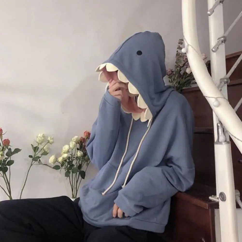 Autumn Winter New Funny Shark Patchwork Hoodies Men and Women Kawaii Sweatshirt Fashion Casual Pullover School Oversized Clothes - Matrix Studios