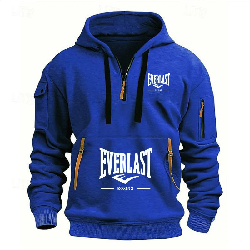 Fashion autumn and winter men's brand clothing multi-zipper design printed hoodie casual sweatshirt loose hooded jumper - Matrix Studios