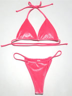 12 Colors Halter High Leg Cut Padded Bikini Women Swimwear Female Swimsuit Two-Pieces Bikini Set Bather Bathing Suit Swim K5974 - Matrix-studios.com