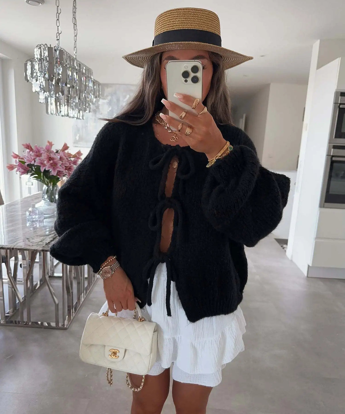 Solid Color O-neck Lace-up Knitted Cardigan Women 2025 Autumn Winter Streetwear Casual Simplicity Sweater Coats - Matrix Studios