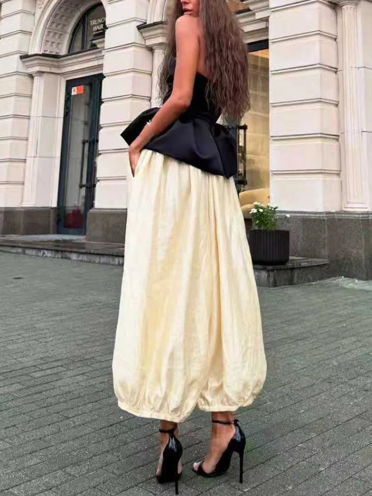New Summer Off Shoulder Slim Fit Party Suit Elegant Temperament Solid Outfit Ladies Sexy Strapless Top And Pants Two Piece Set - Matrix-studios.com