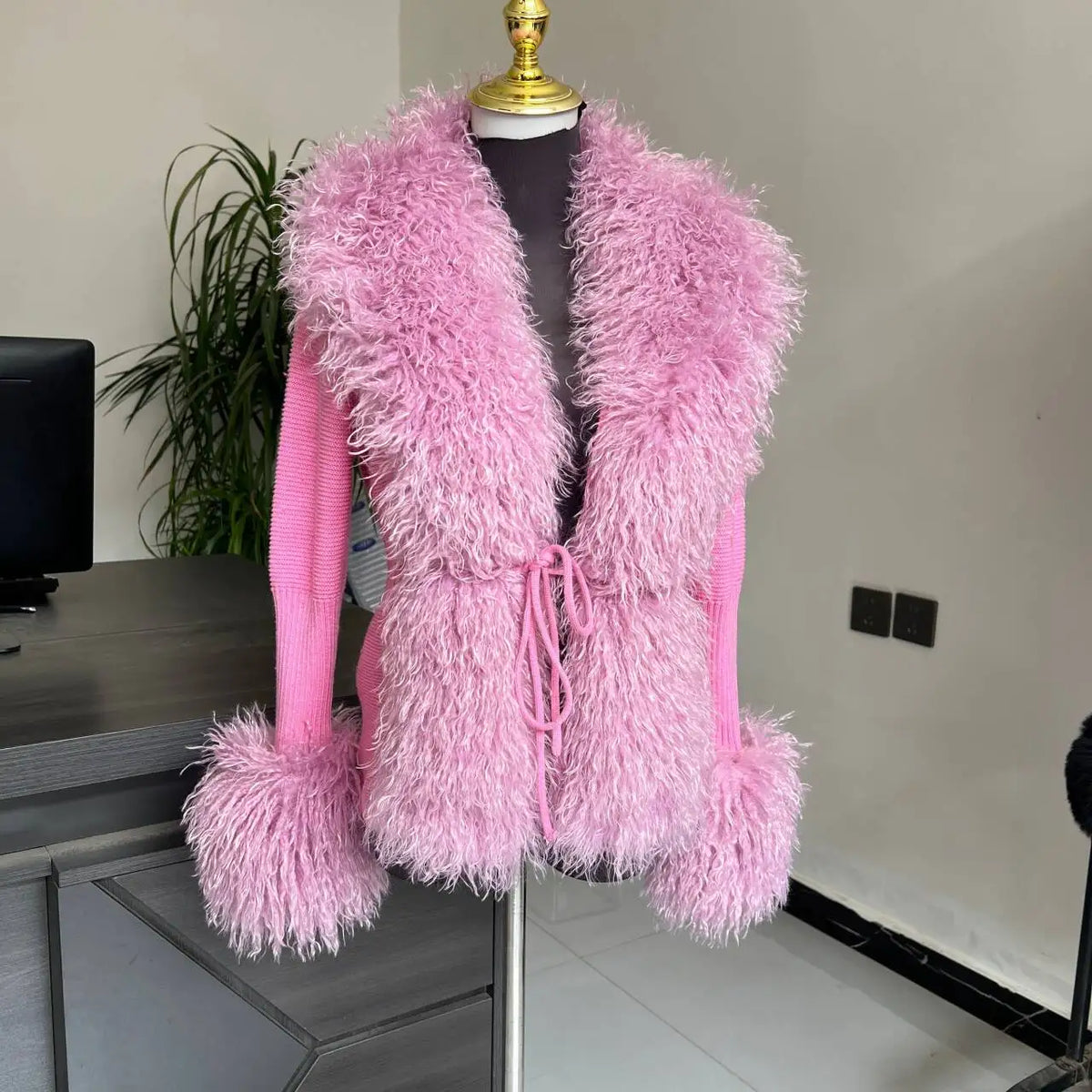 Women Knit Faux Fur Cardigan Spring Autumn Elegant Ladies Fashion Faux Fur Coat Knitted Sweater with Fake Fox Fur Collar - Matrix Studios