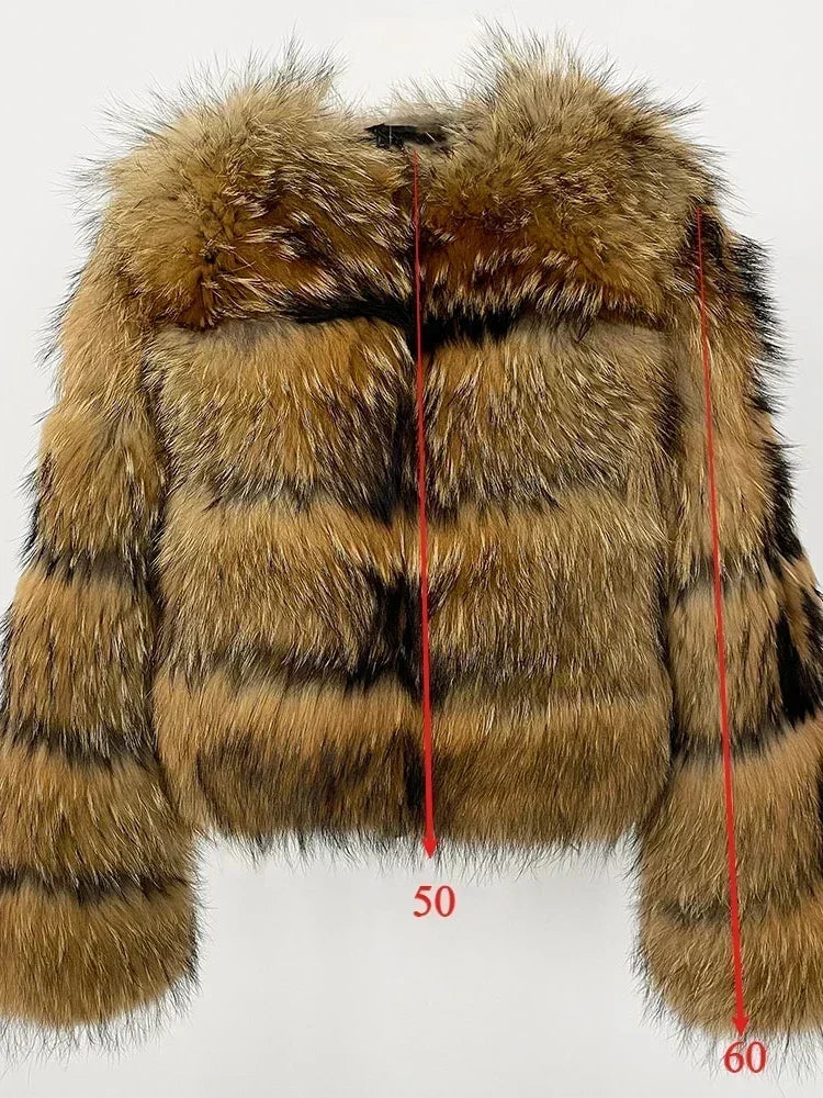 OFTBUY 2024 Winter Real Natural Raccoon Fox Fur Women Coat Short Leather Thickened Warm Jacket Elegant Fashionable Overcoats - Matrix Studios