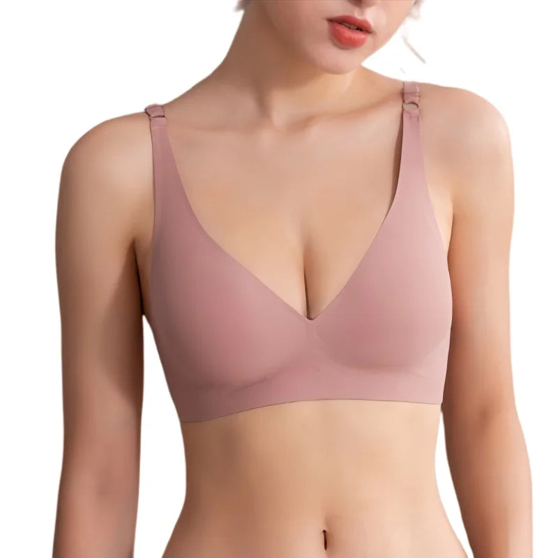 Push-Up Seamless Bras For Women Non-wire Brassiere V-neck Bralette Removable Pads Sports No Trace Underwear Sexy Lingerie S-3XL - Matrix Studios
