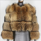 Faux Fur Coat Women's Jacket Winter Fashion Warm Thick Fox Raccoon Leather Brown Plus Size Especially Fake Fur Cold Coat - Matrix Studios