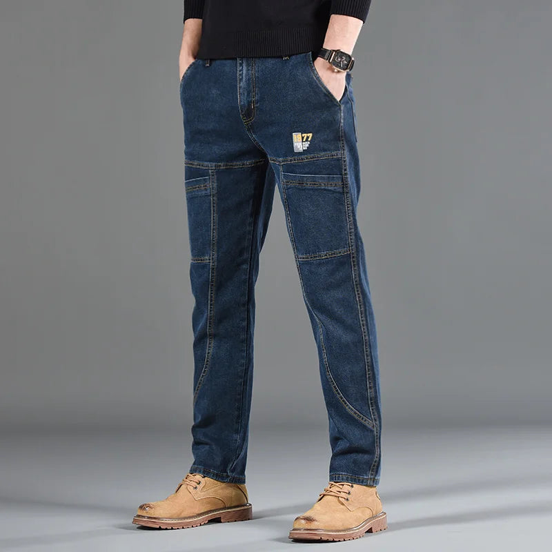 Fashion Print Six-Pocket Jeans Small Straight Cut Style Men's Casual Comfortable Fit Clothing - Matrix Studios