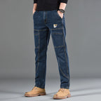 Fashion Print Six-Pocket Jeans Small Straight Cut Style Men's Casual Comfortable Fit Clothing - Matrix Studios