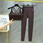 TRY TO BN Yoga Set 2 Piece Sport Bra High Waist Leggings Women's Tracksuit Fitness Tummy Control Squat Proof Workout Gym Clothes - Matrix-studios.com