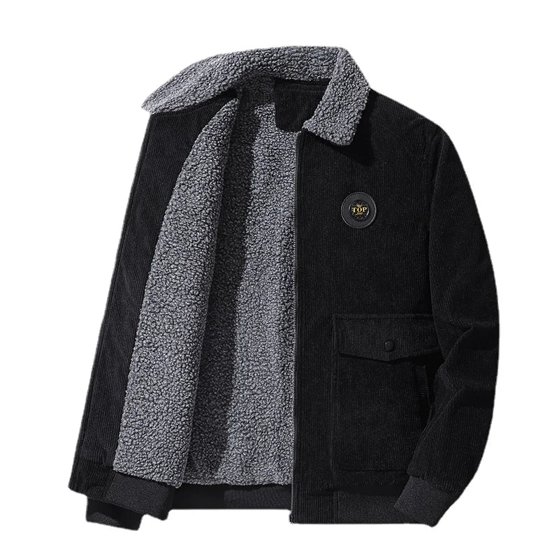 Men Corduroy Winter Coats Fleece Down Jackets Casual Jaquetas New Fashion Male Thicker Warm Parkas Short Winer Jackets Size 5XL - Matrix Studios