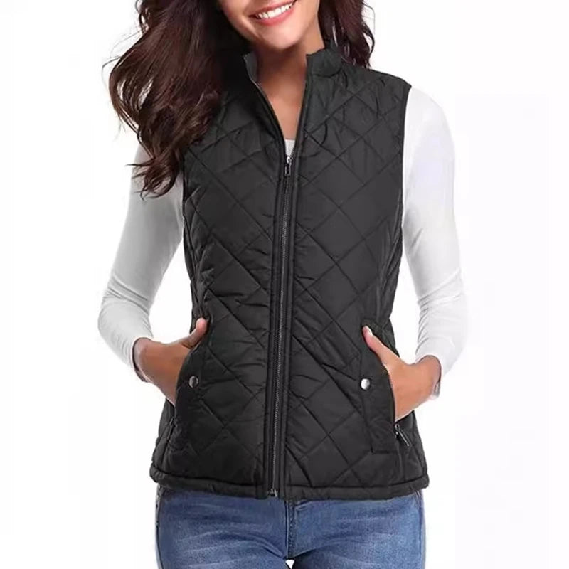Women Warm Leisure Vest Autumn and Winter Cotton Vestsuit Girl Flexible Thermal Winter Warm Jacket Vest - Matrix Studios