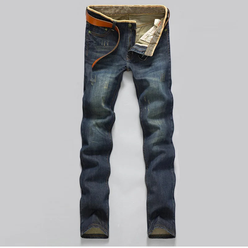 2025 Casual Jeans Men Business Straight Jeans Stretch Denim Pants Trousers Slim Fit Classic Cowboys Young Man Jeans - Matrix Studios