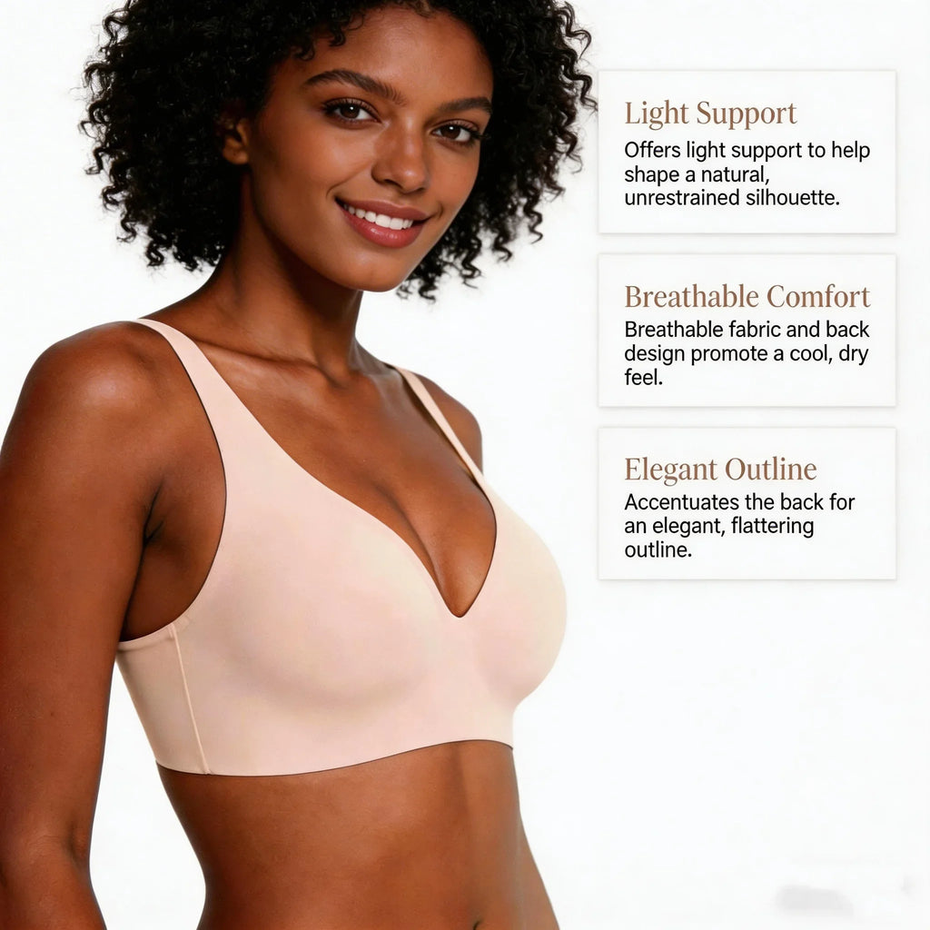Zero Feel Jelly Wireless Seamless Bra for Women, Gentle All Day Shaping Support, Skin Friendly Breathable Seam Edge, Light Invisible Bra for Office Casual Daily Wear - Matrix Studios