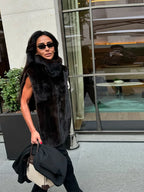 Chic Turtleneck Fur Vest Women All-matching Solid Sleeveless Fluffy Cozy Vests Female 2025 Autumn Winter Fashion Lady Layering - Matrix Studios