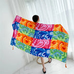20 Styles 90x180cm Cotton Linen Summer Beach Dress Bikini Cover-ups Sarong Wrap Scarf Women Brazilian Swimsuit Bathing Cover Up - Matrix Studios