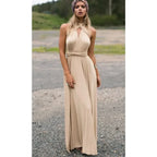 Fashion Multi-worn V-neck Vestidos De Fiesta Women Long Dress Sexy Strapped Lady Summer Maxi Dress - Matrix-studios.com