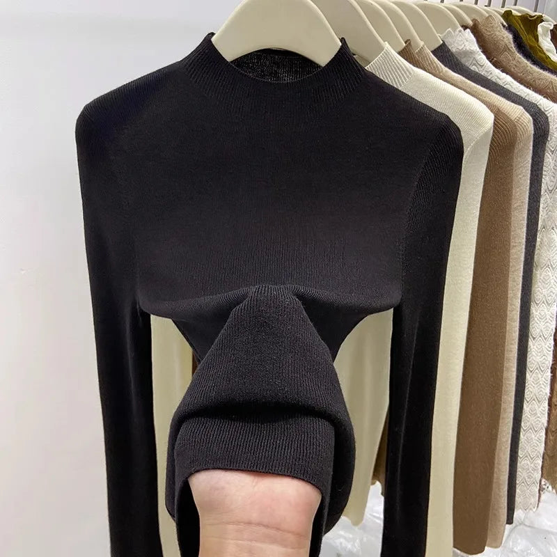 Autumn Winter Turtleneck Sweater Women 2026 Solid Slim Pullover Warm Casual Jumpers Korean Fashion Knitwear Base Layer Tops - Matrix Studios