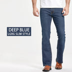 LGRG Mens Boot Cut Jeans Slightly Flared Slim Fit Blue Black Trousers Designer Classic Male Stretch Denim Pants - Matrix Studios