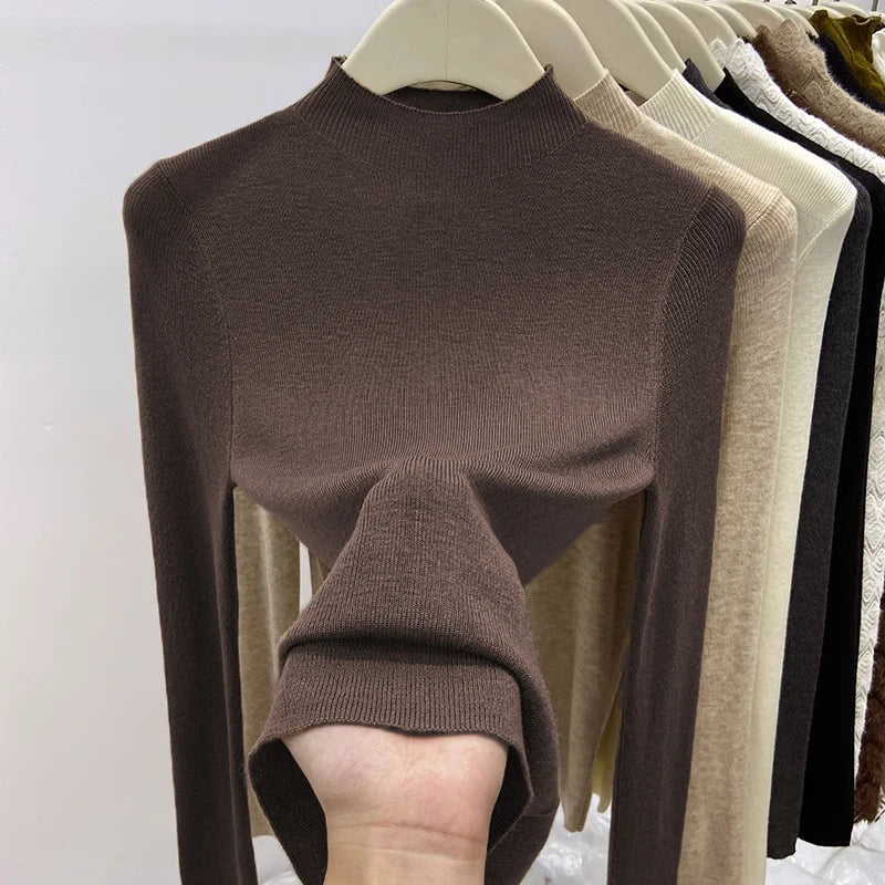 Autumn Winter Turtleneck Sweater Women 2026 Solid Slim Pullover Warm Casual Jumpers Korean Fashion Knitwear Base Layer Tops - Matrix Studios