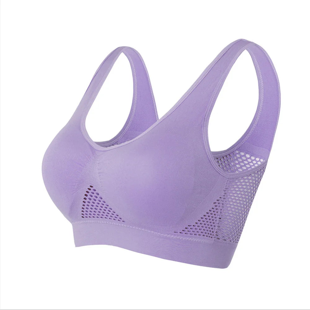 Seamless Mesh Women Sports Bras Fitness Gym Running Underwear Shockproof Bra Wireless 6XL Plus Size Crop Top Breathable Yoga Bra - Matrix Studios