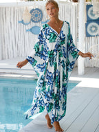 Plus Size Womens Animal Print Kaftan Dresses Caftans Swimwear Coverups Summer Bathing Suit Long Beach Dress - Matrix Studios