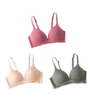 3Pcs/Set Seamless Bras For Women Non-wire Push-Up Bra Glossy Deep V Underwear Fixed 3/4 Cup Comfort Daily Wear Lingerie S-XXL - Matrix Studios
