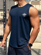 Men's Fashionable Casual Sports Loose Compass and Mountain Pattern Print Comfortable and Breathable Round Neck Sleeveless Vest - Matrix Studios