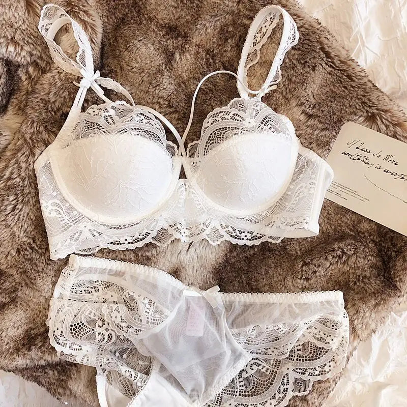 MOYISU Adjustable Lace Bralette for Small Chest Bra Set Removable Straps & Thin Padding Soft Wire Comfort Muslim Girls Underwear - Matrix-studios.com
