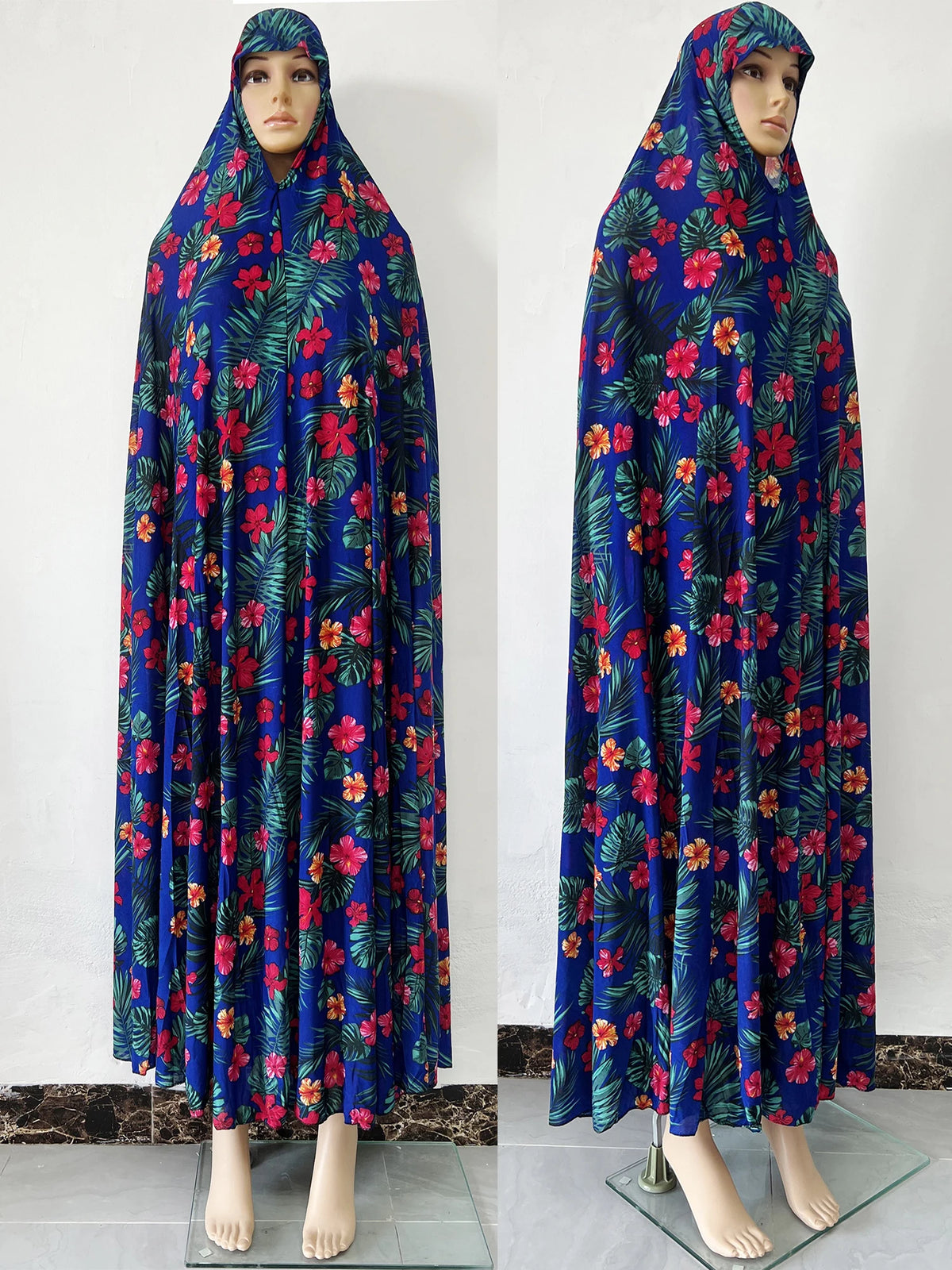 6XL  Muslim Womens Hooded Abaya African Sleeveless Prayer Garment Kaftan Dress With Hijab Floral Dubai Saudi Robe Ramadan - Matrix-studios.com