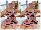 Summer New Women's Nightgown Beauty Back Thin Section Of Home Wear Sexy Halter Short Skirt Love Cartoon Cute Printing Pajamas - Matrix-studios.com