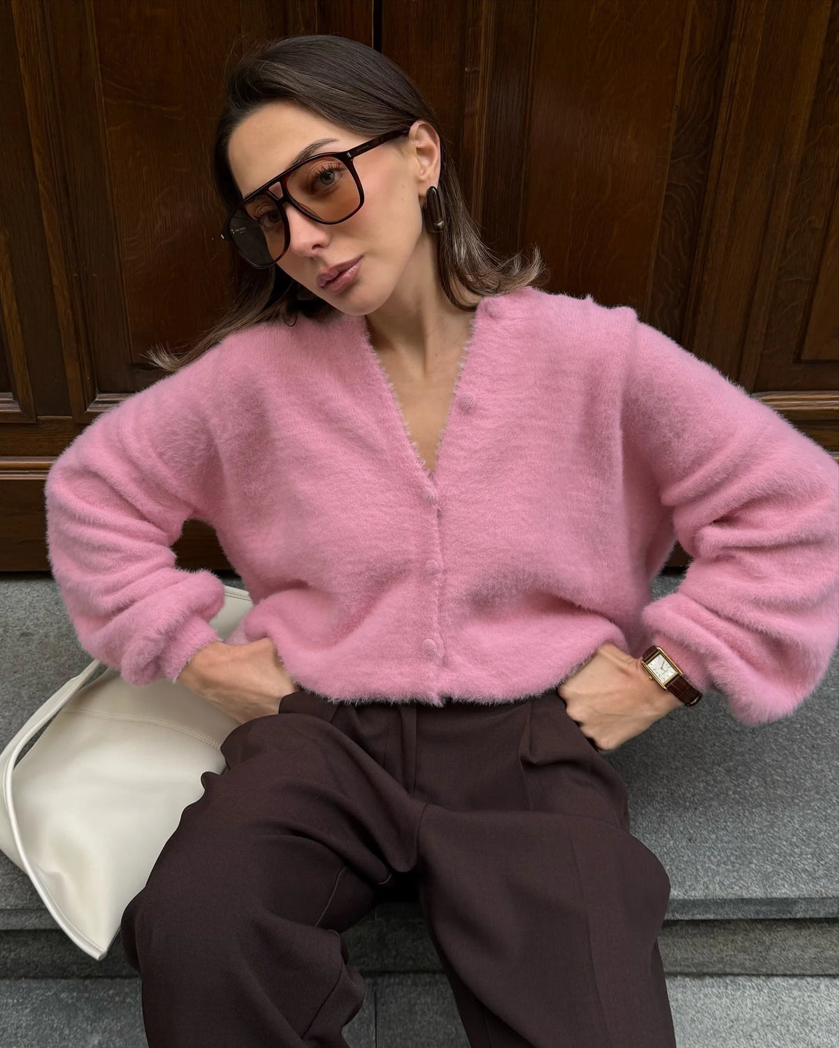 Hirsionsan Elegant Chic Soft Sweater Women 2026 New Single-Breasted Female Cardigan Ins Flexible Knitted Outwear Candy Color - Matrix Studios