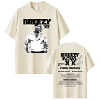 Rapper Chris Brown Breezy Bowl XX Tour 2025 T-shirt Men Women Hip Hop Fashion Pop Music  T Shirts Casual Cotton Vintage T-shirts