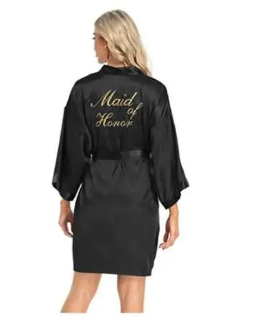 Wedding Bride Bridesmaid Robe Dressing Gown Sexy Women Bathrobe Nightgown Short Sleepwear Casual Flower Kimono Geisha M L XL - Matrix-studios.com