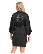 Wedding Bride Bridesmaid Robe Dressing Gown Sexy Women Bathrobe Nightgown Short Sleepwear Casual Flower Kimono Geisha M L XL - Matrix-studios.com