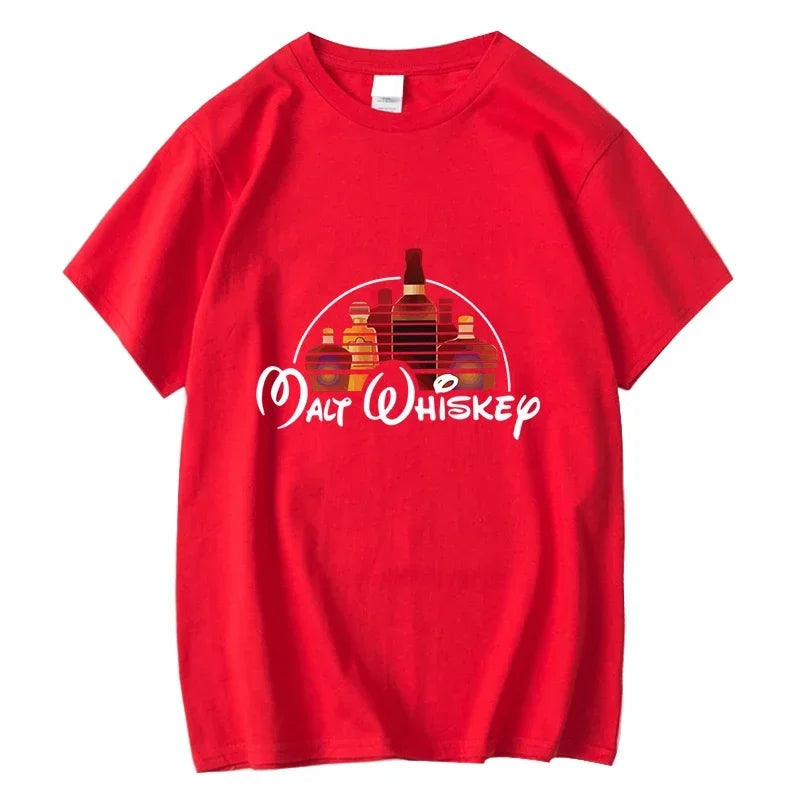 Summer Men T-shirt Cotton Blend Funny Malt Whiskey Print Summer Loose O-neck Cool T Shirt for Men Short Sleeve T-shirt Male Tee - Matrix Studios