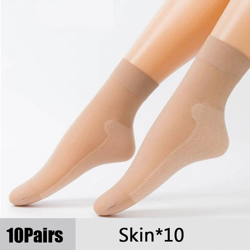 10Pairs Women Sock Soft Breathable High Quality Ultra-Thin Ankle Sock Comfortable Lightweight Transparent Fashionable Casual Sox - Matrix Studios