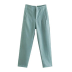 Koekop Office outfits Pencil Trousers Black Pink White Ladies Pants Fashion Office Wear High waist Pants for Women Formal Pants - Matrix-studios.com