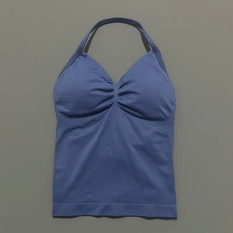 Women Solid Color Yoga Sports Tank Top Sleeveless Quick Dry Breathable Elastic Slim Fit Gym Workout Running Fitness Soft Skin - Matrix-studios.com