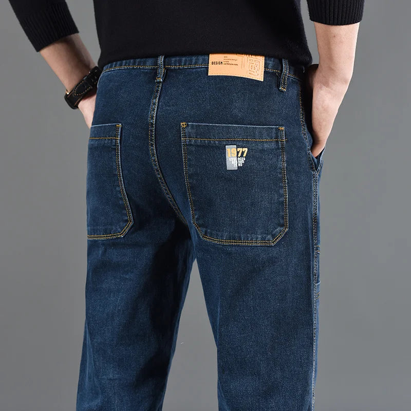 Fashion Print Six-Pocket Jeans Small Straight Cut Style Men's Casual Comfortable Fit Clothing - Matrix Studios