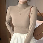 2025 New Knitted Half-turtleneck Pullovers Women Bottom Shirts Sweater Jumper Elegant Korean Fashion Long-sleeved Tops Knitwear - Matrix Studios